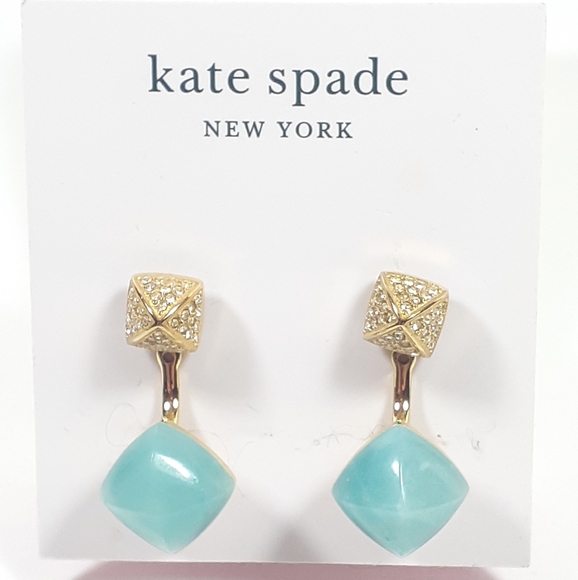 kate spade Jewelry - Kate Spade Pave/Aqua 2in1 Ear Jackets Earrings NWT